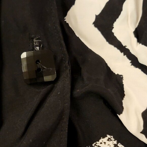 Vintage 80s Button Blouse Women Plus 22W Black White Shirt Top Formal Work Fall - Picture 11 of 16